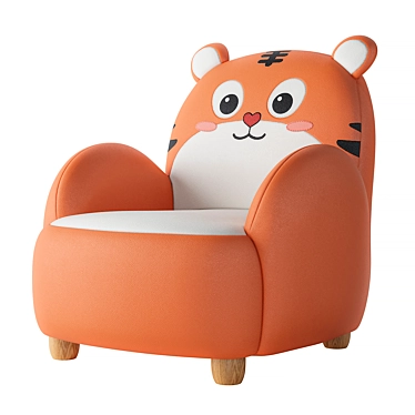 Roar-Tastic Tiger Armchair for Kids 3D model image 1 