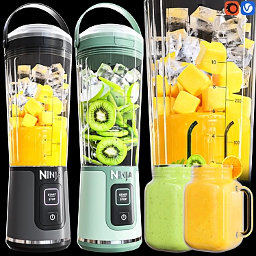 Cordless Ninja Blast Blender: 2-in-1 3D model image 1 