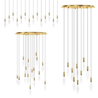 Diamond Spark Brass Pendant Light 3D model image 1 