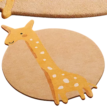 Savannah Giraffe Kids Rug 3D model image 1 