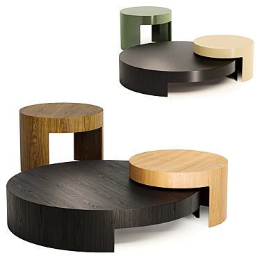 Sleek TURN Low Coffee Tables 3D model image 1 