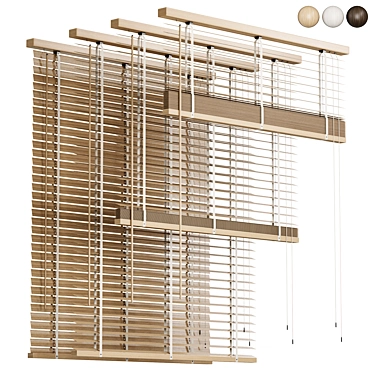 Foldable Wooden Blinds 2015 3D model image 1 