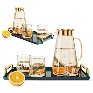 Glass Decanter Set with 3D Files 3D model image 1 