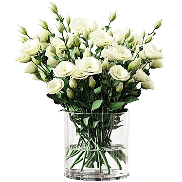 Eustoma Lisianthus Bouquet - Elegant Floral Harmony 3D model image 1 