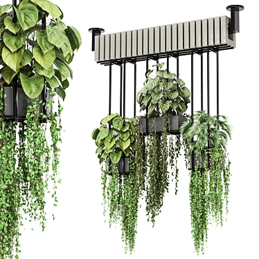 Metal Box Hanging Plants Set 3D model image 1 