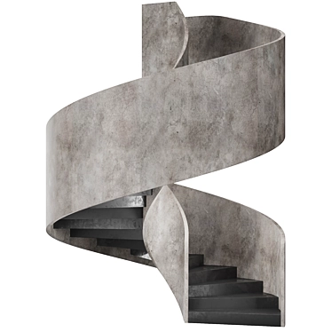 Modern Concrete Spiral Staircase 3D model image 1 