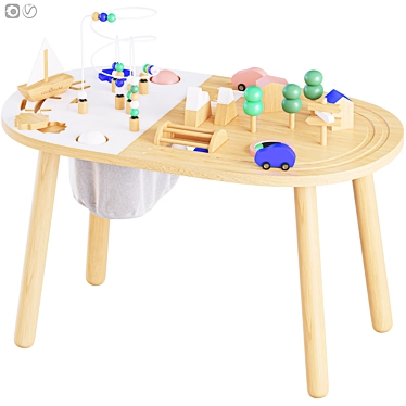 Wooden Activity Table 2015 Model 3D model image 1 