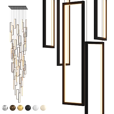 Modern Frame Pendant Light 3D model image 1 