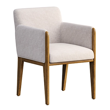 Elegant Ivory Dining Armchair 3D model image 1 