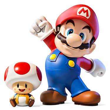 Plastic Mario Figure, Corona Render 3D model image 1 