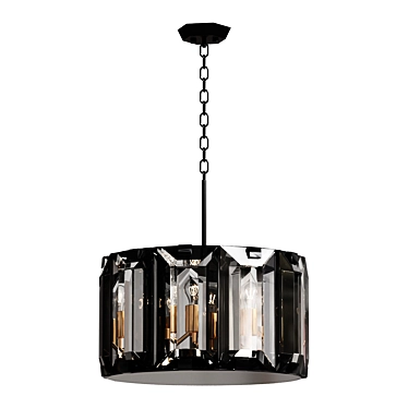 Rizar Pendant Chandelier with Glass Shade 3D model image 1 