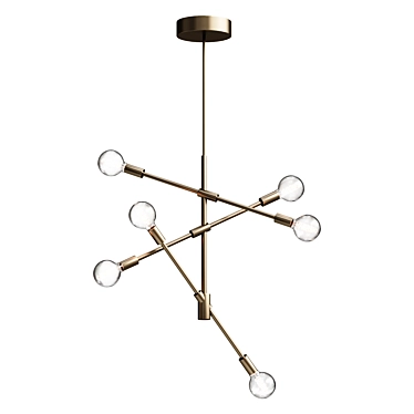 Chic Chrome Mobile Chandelier 3D model image 1 