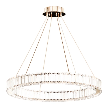 Elegant Metal Glass Pendant Chandelier 3D model image 1 