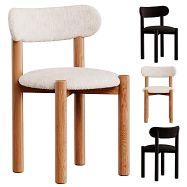 Elegant Nebai Chair in Two Tones 3D model image 1 