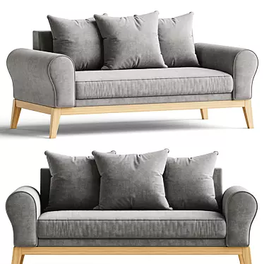 Koro Sofa Velvet Grey Model 3D model image 1 