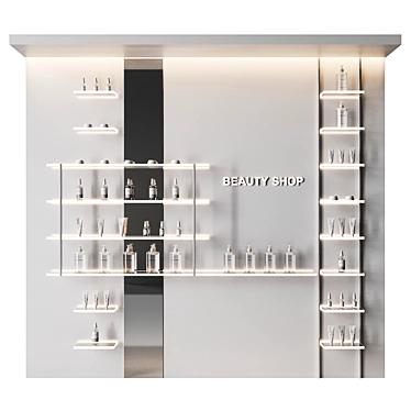 Cosmetics Store Glowing Display Shelves 3D model image 1 