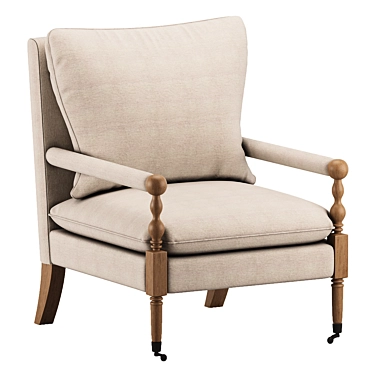 Elegant Beige Accent Chair 3D model image 1 