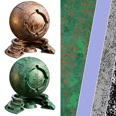 Luxury Plaster Patina Materials Pack 3D model image 1 