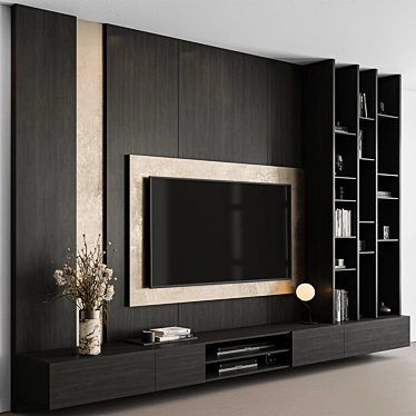  Rustic TV Wall Unit Set 3D model image 1 