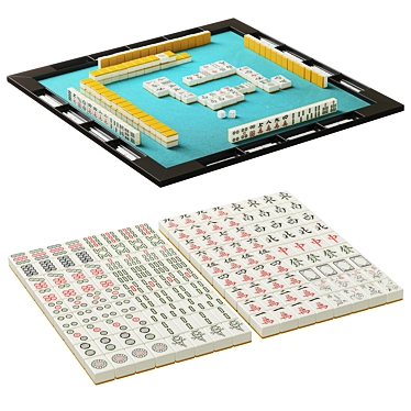 Complete Mahjong Gaming Set 3D model image 1 