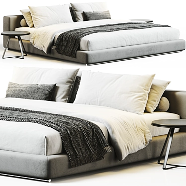 Modern Flexform Groundpiece Bed | 3Ds Max & OBJ 3D model image 1 