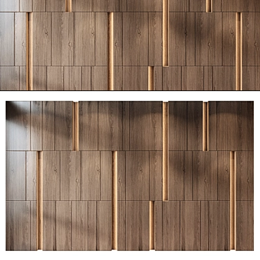 Natural Wood Wall Panel 086 3D model image 1 