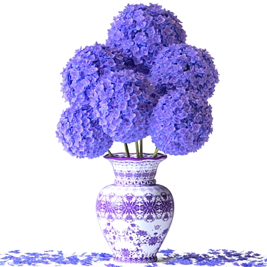 Elegant Floral Hydrangea Décor Ensemble 3D model image 1 