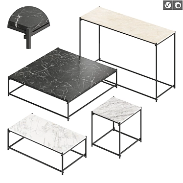 Contemporary Kreoo Nodo Stone Furniture 3D model image 1 