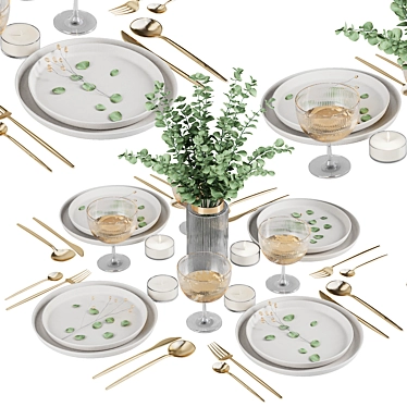 Modern Table Setting V7 (676x719x381mm) 3D model image 1 