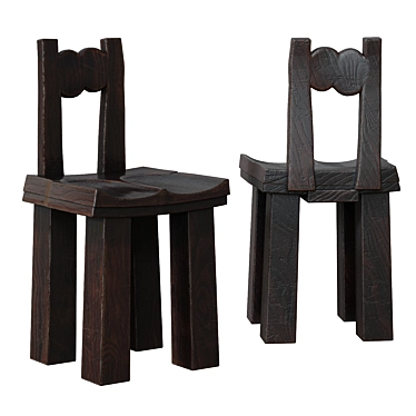 Handcrafted Lacquered Pine Chair 3D model image 1 