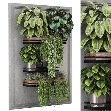 Metal Shelf Indoor Hanging Plants 3D model image 1 