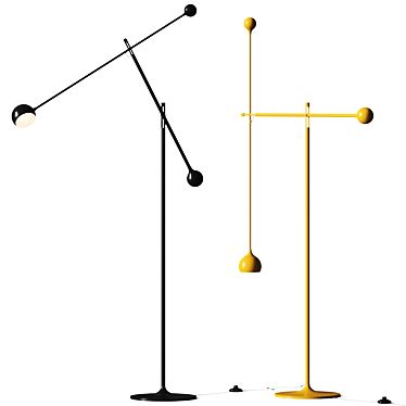 Adjustable Metal Floor Lamp by Foster + Partners 3D model image 1 