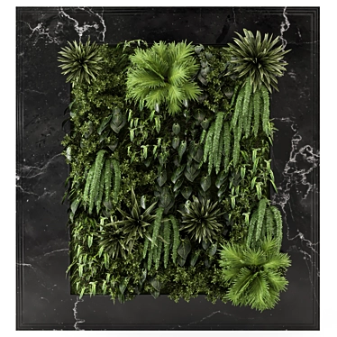 Black Stone Vertical Garden Set 3D model image 1 