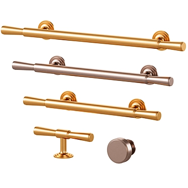 Elegant Brass Meraki Handles 3D model image 1 