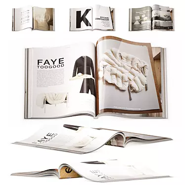 High-Quality Interior Decor Journals Set 3D model image 1 