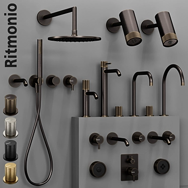 Ritmonio DIAMETRO35 Faucet Set Unique 3D model image 1 