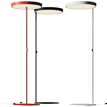 Minimalist Circular Freestanding Floor Lamp 3D model image 1 