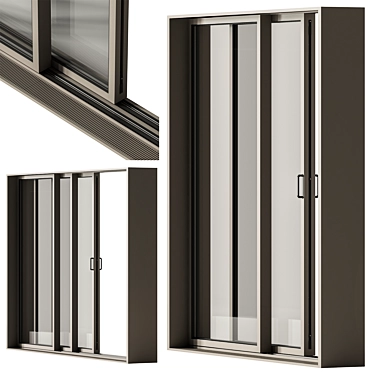 Metal Sliding Windows Set 29 3D model image 1 