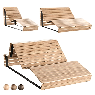 Park Benches, Lounger Set 3D model image 1 