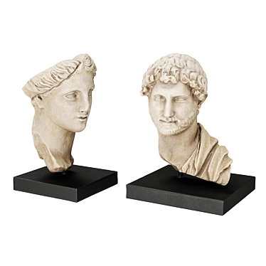  Classical Greek Busts Set 3D model image 1 