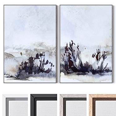 Wall Art Set with Textures 3D model image 1 