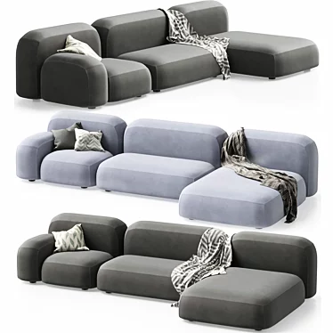 Ribbl-3 Modular Sofa Set 3D model image 1 