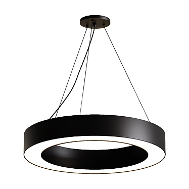 Modern Black Acrylic Ring Chandelier 3D model image 1 