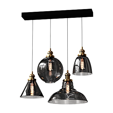 Modern Loft Pendant Chandelier Wall Lamp 3D model image 1 