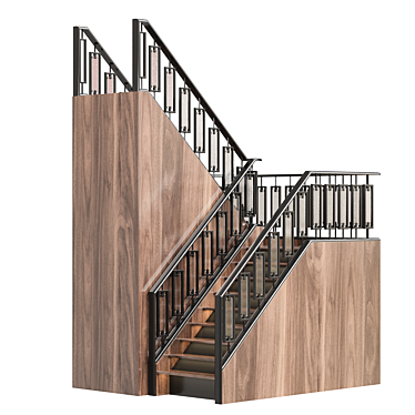 PolyMaster Modern Stair 04 Set 3D model image 1 