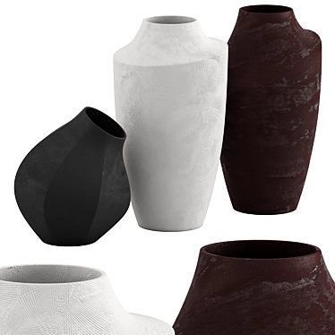 Handcrafted Ceramic Vase 3D model image 1 