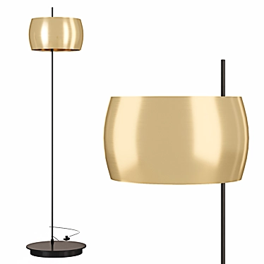 Elori Black and Brass Floor Lamp 3D model image 1 