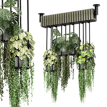 Metal Box Hanging Plant Set 3D model image 1 