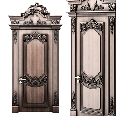 Baroque Style Classic Door 3D model image 1 