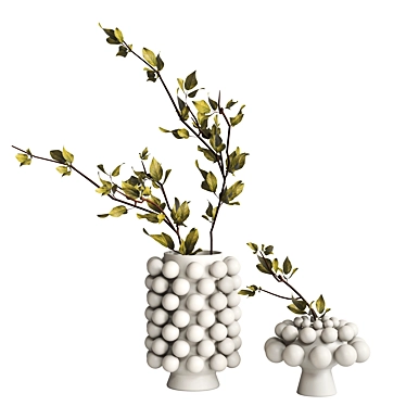 Elegant Curved Vases Set 3D model image 1 